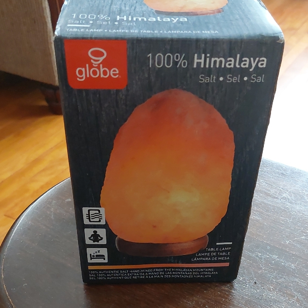New 7" Himalayan Salt Lamp Wood Base Regular Wall Plug